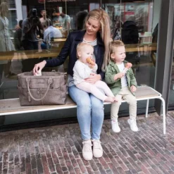 Little Company Diaperbag Monaco Braided Taupe><noscript><img width=