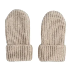 Lodger Mittens Merino Wool Beige 0-12M> Wanten