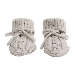 Lodger Slofjes Gebreid Met Kabel - 0-6 mnd - Buffalo> Slofjes