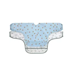 Lässig Slab Lange Mouw Happy Rascals Smile Sky Blue 2-Pack> Slabben