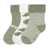 Lässig Terry Socks GOTS - 3-pack - Pear Light Khaki - Maat 15-18> Sokjes