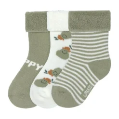 Lässig Terry Socks GOTS - 3-pack - Pear Light Khaki - Maat 15-18> Sokjes