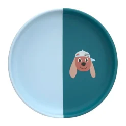 Lässig Tiny Team Dog Bord - Siliconen - Blauw> Bordjes