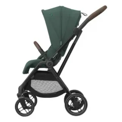 Maxi-Cosi Leona 2 Essential Green Zwart Frame en bruin leer> Wandelwagens|Complete Kinderwagens
