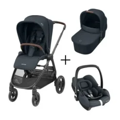 Maxi-Cosi Street+ Trio Essential Graphite (Black Frame + Brown Leather)> Wandelwagens|Complete Kinderwagens
