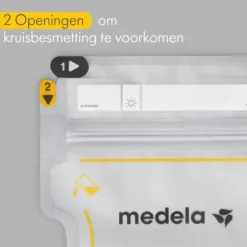 Medela Moedermelkbewaarzakjes Met Schenktuit 210ml 50st> Melk Bewaarzakjes