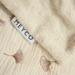 Meyco Baby Gingko Wiegdeken - 75 x 100 cm - Pre-Washed hydrofiel - Soft Sand><noscript><img width=