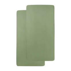 Meyco Baby Juniorhoeslaken Uni Olive Green 70 x 140 / 150 cm 2-Pack> Hoeslakens