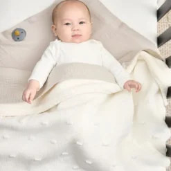 Meyco Baby Ledikantdeken Teddy Knots Offwhite 100 x 150 cm><noscript><img width=