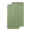 Meyco Baby Ledikanthoeslaken Uni Olive Green 60 x 120 cm 2-Pack> Hoeslakens
