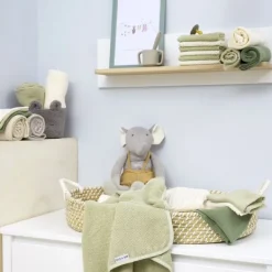 Meyco Baby Popcorn Badcape - 75 x 75 cm - Soft Olive><noscript><img width=