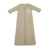 Meyco Baby Slaapzak Met Afritsbare Mouwen Slub Met Smile Applicatie Taupe / Offwhite 90 cm> 4-Seizoenen Slaapzakken