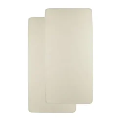 Meyco Baby Uni Hoeslaken Co-Sleeper - 2 Stuks - 50 x 90 cm - Jersey - Soft Sand> Hoeslakens