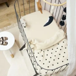 Meyco Baby Uni Hoeslaken Co-Sleeper - 2 Stuks - 50 x 90 cm - Jersey - Soft Sand><noscript><img width=