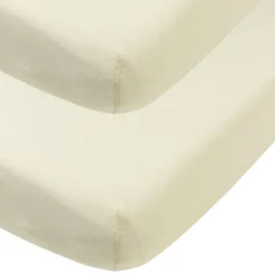 Meyco Baby Uni Hoeslaken Ledikant - 2 Stuks - 60 x 120 cm - Jersey - Nature> Hoeslakens