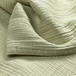 Meyco Baby Uni Wieglaken - Pre-Washed Hydrofiel - 75 x 100 cm - Soft Olive><noscript><img width=