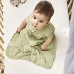 Meyco Baby Uni Zomerslaapzak - 110 cm - Pre-Washed Hydrofiel - Soft Sand><noscript><img width=