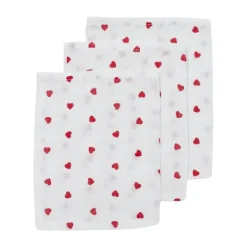 Meyco Baby Washandjes Hydrofiel Sweet Heart Red 20 x 17 cm 3-Pack> Washandjes