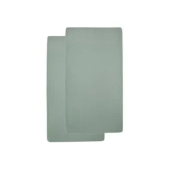 Meyco Ledikanthoeslaken Jersey Stone Green 60 x 120 cm (2-Pack)> Hoeslakens
