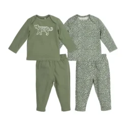 Meyco Pyjama Cheetah Forestgreen mt.50/56 2-Pack> Pyjama's