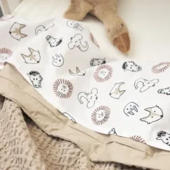 Meyco Wiegdeken Wafel Teddy Greige 75 x 100 cm><noscript><img width=