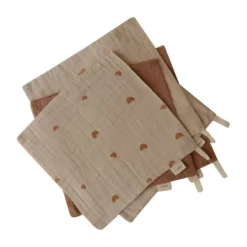 Mushie Monddoekje Muslin Cotton Rainbow Blue 5-Pack> Monddoekjes / Spuugdoekjes