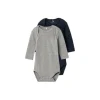 Name It Romper 2-Pack Grey / Dark Sapphire 50> Rompertjes