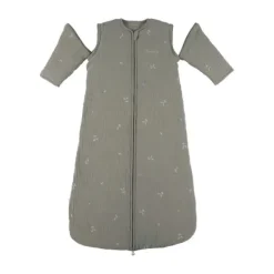 Noukie's F&O Slaapzak Met Borduursel - Maat 70 cm - Gewatteerde Mousseline - Kaki> 4-Seizoenen Slaapzakken