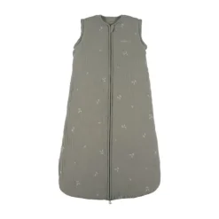 Noukie's F&O Slaapzak Met Borduursel - Maat 70 cm - Gewatteerde Mousseline - Kaki> 4-Seizoenen Slaapzakken