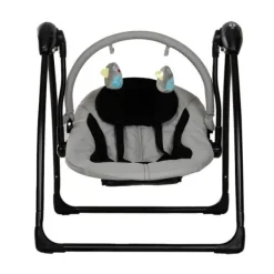 Qute Schommelstoel Q-Swing Softgrey Uil / Zwart Frame> Swings