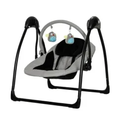 Qute Schommelstoel Q-Swing Softgrey Uil / Zwart Frame> Swings