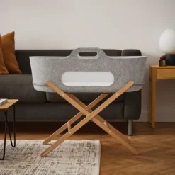 Snuz SnüzBaskit Moses Basket + Stand Set - Light Grey/Natural><noscript><img width=