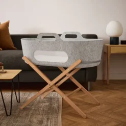 Snuz SnüzBaskit Moses Basket + Stand Set - Light Grey/Natural><noscript><img width=