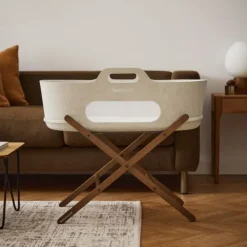 Snuz SnüzBaskit Moses Basket + Stand Set - Light Grey/Natural><noscript><img width=