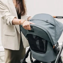 UPPAbaby Kinderwagen 2-in-1 Vista V3 Dillan Stone Blue Met Carbon Frame En Sand Leather><noscript><img width=