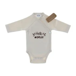 VIB Hello World! Romper - 0-3 Mnd - Beige> Rompertjes