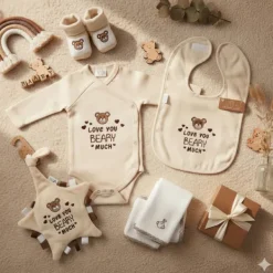 VIB Love You BEARY Much Overslag Romper - 0-3 Mnd - Beige><noscript><img width=