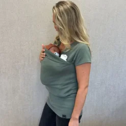 Womboo Buidelshirt Vrouw - Groen/Grijs - Maat S> Draagdoeken